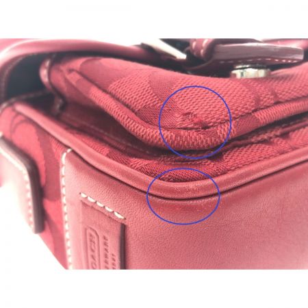  COACH コーチ シグネチャー ミニフィールド キャンバス クロスボディ ショルダーバッグ 斜め掛け 6844 レッド
