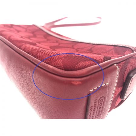  COACH コーチ シグネチャー ミニフィールド キャンバス クロスボディ ショルダーバッグ 斜め掛け 6844 レッド