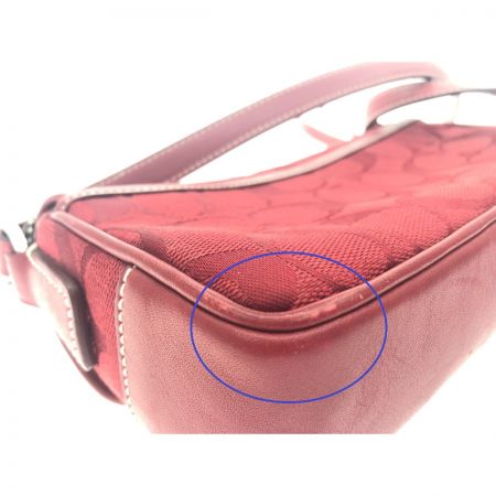  COACH コーチ シグネチャー ミニフィールド キャンバス クロスボディ ショルダーバッグ 斜め掛け 6844 レッド