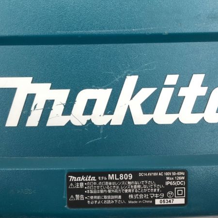 MAKITA マキタ 投光器 DC14.4/18V ML809 グリーン 電源ケーブル付属 バッテリーなし Bランク