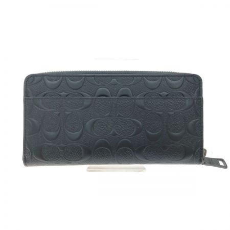  COACH コーチ メンズ長財布 ラウンドファスナー アウトレット  シグネチャー F58113 ブラック