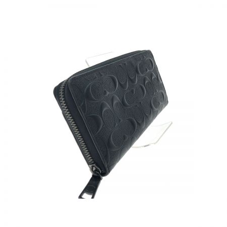  COACH コーチ メンズ長財布 ラウンドファスナー アウトレット  シグネチャー F58113 ブラック