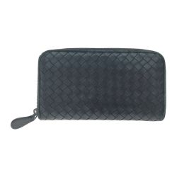 ▼▼ BOTTEGA VENETA ボッテガヴェネタ メンズ長財布 イントレチャート ラウンドファスナー  ブラック Cランク