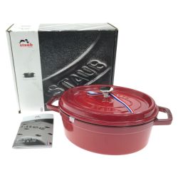 ▼▼ STAUB ストウブ ピコ・ココットオーバルチェリー 27cm 3.2l Aランク