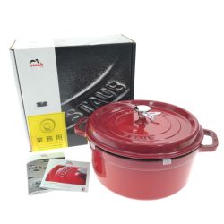 ▼▼ STAUB ストウブ ピコ ココット ラウンド チェリー 26cm 5.2l 40509-840 Aランク