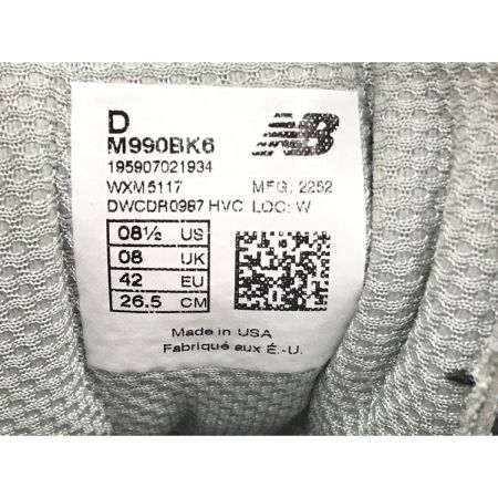  NEW BALANCE ニュー・バランス ローカットスニーカー m990bk6 ブラック SIZE 26.5cm