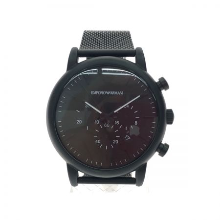  EMPORIO ARMANI エンポリオアルマーニ メンズ腕時計 クオーツ クロノグラフ  AR80041 ブラック