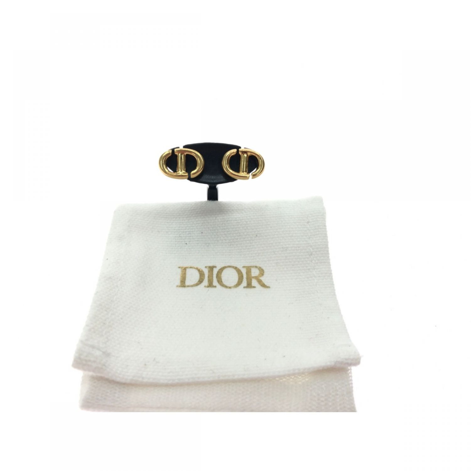 ○状態［美品］Christian Dior CD NAVY スタッドピアス　ゴールド