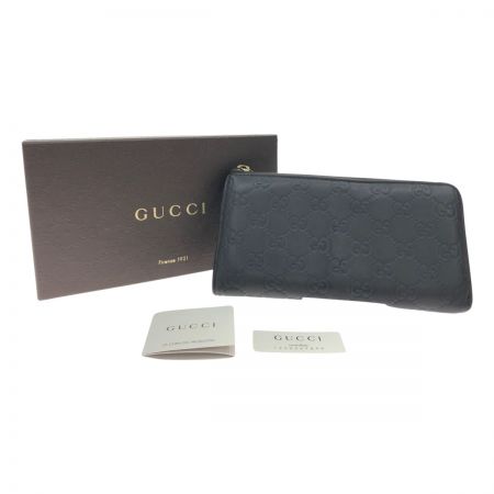 GUCCI グッチ メンズ 長財布 L字ファスナー グッチシマ レザー ファスナートップ欠損 332747 525040 ブラック ｜中古｜なんでもリサイクルビッグバン