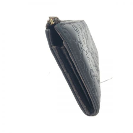  GUCCI グッチ メンズ 長財布 L字ファスナー グッチシマ レザー ファスナートップ欠損 332747 525040 ブラック