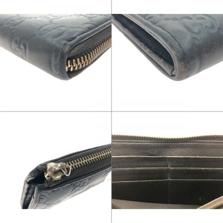  GUCCI グッチ メンズ 長財布 L字ファスナー グッチシマ レザー ファスナートップ欠損 332747 525040 ブラック