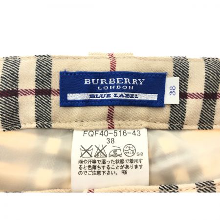  BURBERRY LONDON バーバリーロンドン レディース ブーツカットパンツ ウール 総裏付 BLUE LABEL 38サイズ fqf40-516-43 ベージュ