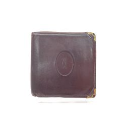 ▼▼ Cartier カルティエ ユニセックス 二つ折り財布 マストライン  ボルドー Cランク