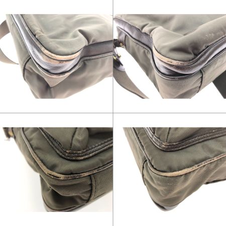  HUNTING WORLD ハンティングワールド ショルダーバッグ レザー×ナイロン  オリーブ