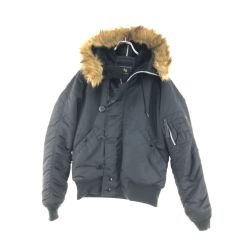 ▼▼ ALPHA INDUSTRIES メンズ フライトジャケット N-B2 ファー付 フード Lサイズ ブラック Bランク