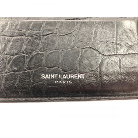  SAINT LAURENT(Yves Saint Laurent) メンズ 二つ折り財布 型押し レザー  463249 ブラック