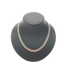 ▼▼ GUCCI グッチ アクセサリー シルバーネックレス 4面 喜平 幅7㎜ 46㎝ 49g Bランク