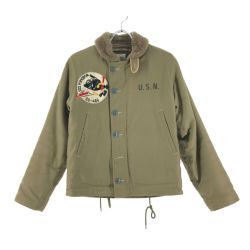 ▼▼ PHERROW'S フェローズ N-1 ステンシル デッキジャケット カーキ Bランク