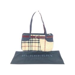 ▼▼ BURBERRY バーバリー レディース ハンドバッグ デニム×ウール  Bランク