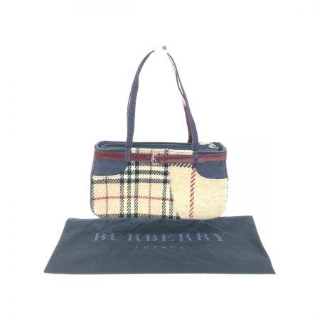  BURBERRY バーバリー レディース ハンドバッグ デニム×ウール 