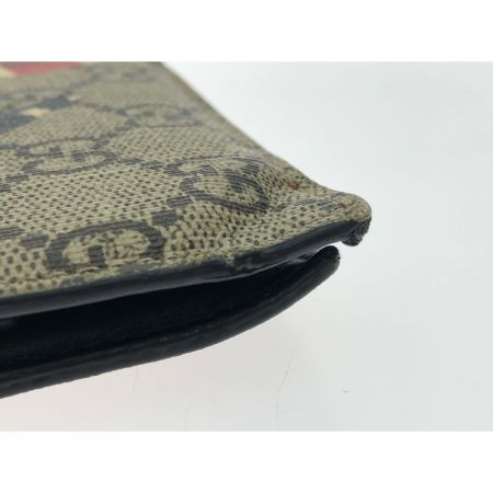  GUCCI グッチ メンズ 二つ折り財布 キングスネークプリント GGスプリーム 小銭入れ破れ有り 451266
