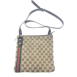 ▼▼ GUCCI グッチ レディース ショルダーバッグ 斜め掛け シェリーライン 長靴チャーム 144388 ブラウン Cランク