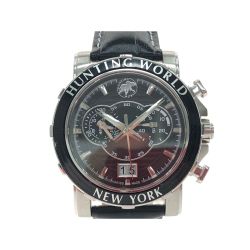 ▼▼ HUNTING WORLD ハンティングワールド メンズ腕時計 クオーツ イリス クロノグラフ HW-913 ブラック Bランク