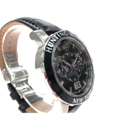  HUNTING WORLD ハンティングワールド メンズ腕時計 クオーツ イリス クロノグラフ HW-913 ブラック