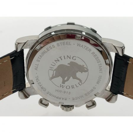  HUNTING WORLD ハンティングワールド メンズ腕時計 クオーツ イリス クロノグラフ HW-913 ブラック