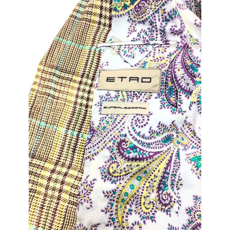 中古】 ETRO エトロ メンズ テーラードジャケット 麻 リネン