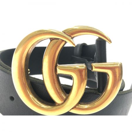 GUCCI グッチ レディース ベルト レザー GGバックル 409416 ブラック