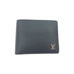 ▼▼ LOUIS VUITTON ルイヴィトン メンズ 二つ折り財布 タイガ ポルトフォイユミュルティプル M30295 ブラック Aランク