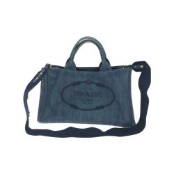 ▼▼ PRADA プラダ 2WAY カナパトート デニム  1BG642 ブルー Cランク