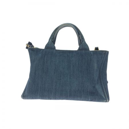  PRADA プラダ 2WAY カナパトート デニム  1BG642 ブルー