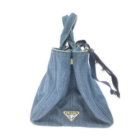  PRADA プラダ 2WAY カナパトート デニム  1BG642 ブルー