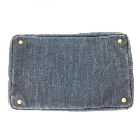  PRADA プラダ 2WAY カナパトート デニム  1BG642 ブルー