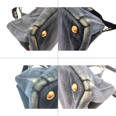  PRADA プラダ 2WAY カナパトート デニム  1BG642 ブルー