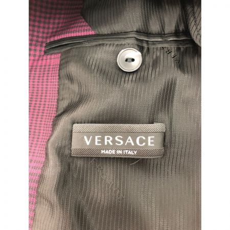  VERSACE ベルサーチ メンズ セットアップスーツ シングル センターベント ウール モヘア混 サイズ46 A77301 パープル