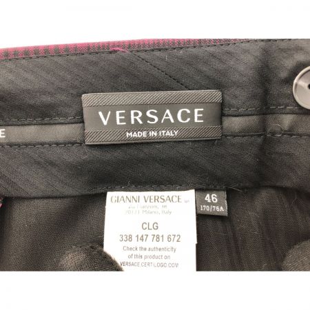  VERSACE ベルサーチ メンズ セットアップスーツ シングル センターベント ウール モヘア混 サイズ46 A77301 パープル