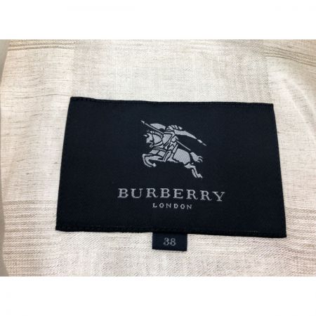  BURBERRY LONDON バーバリーロンドン レディース コート ジャケット キラキラ トレンチコート 麻混 リネン サイズ38 アイボリー