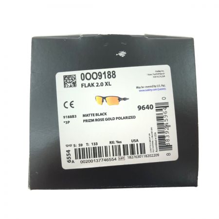  OAKLEY オークリー アイウェア アウトドア キャンプ 海 サングラス 偏光レンズ FLAK 2.0 XL OO9188-B359 ブラック
