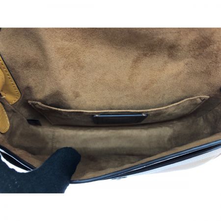  COACH コーチ ぺブルレザー ストライプ メイシー サドル クロスボディー ショルダーバッグ バターカップマルチ CB925 キャメル