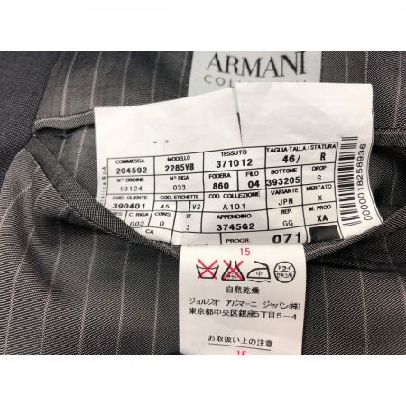  armani collezioni メンズ セットアップスーツ サイドベンツ サイズ46 グレー