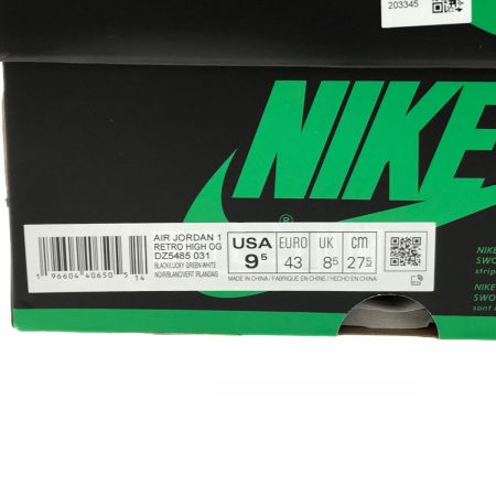  NIKE ナイキ エアジョーダン1 レトロ ハイ OG "セルティックス DZ5485031 ブラック×グリーン
