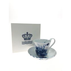 ▼▼ ROYAL COPENHAGEN ロイヤル・コペンハーゲン 洋食器 カップ＆ソーサー フラワーシルエット ブルー ロイヤルヘリテイジ Aランク