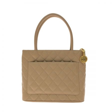  CHANEL シャネル レディース 復刻トート トートバッグ ココマーク キャビアスキン ベージュ