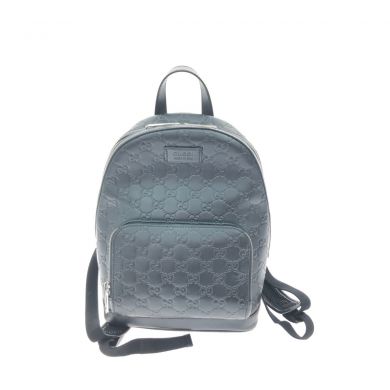 中古】 GUCCI グッチ シグネチャー レザー リュック バッグパック ...