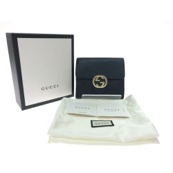 ▼▼ GUCCI グッチ レディース 二つ折り財布 アウトレット インターロッキングG  598167 ブラック Bランク