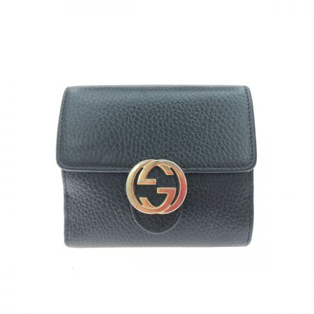  GUCCI グッチ レディース 二つ折り財布 アウトレット インターロッキングG  598167 ブラック