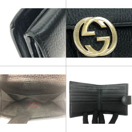  GUCCI グッチ レディース 二つ折り財布 アウトレット インターロッキングG  598167 ブラック
